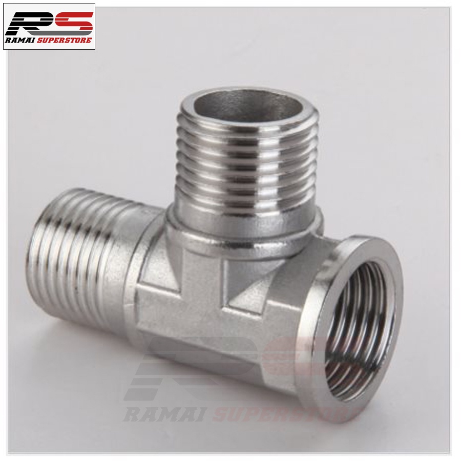 Tee Sambungan Kran Cabang Shower Nepel Tee Closet Stainless 304