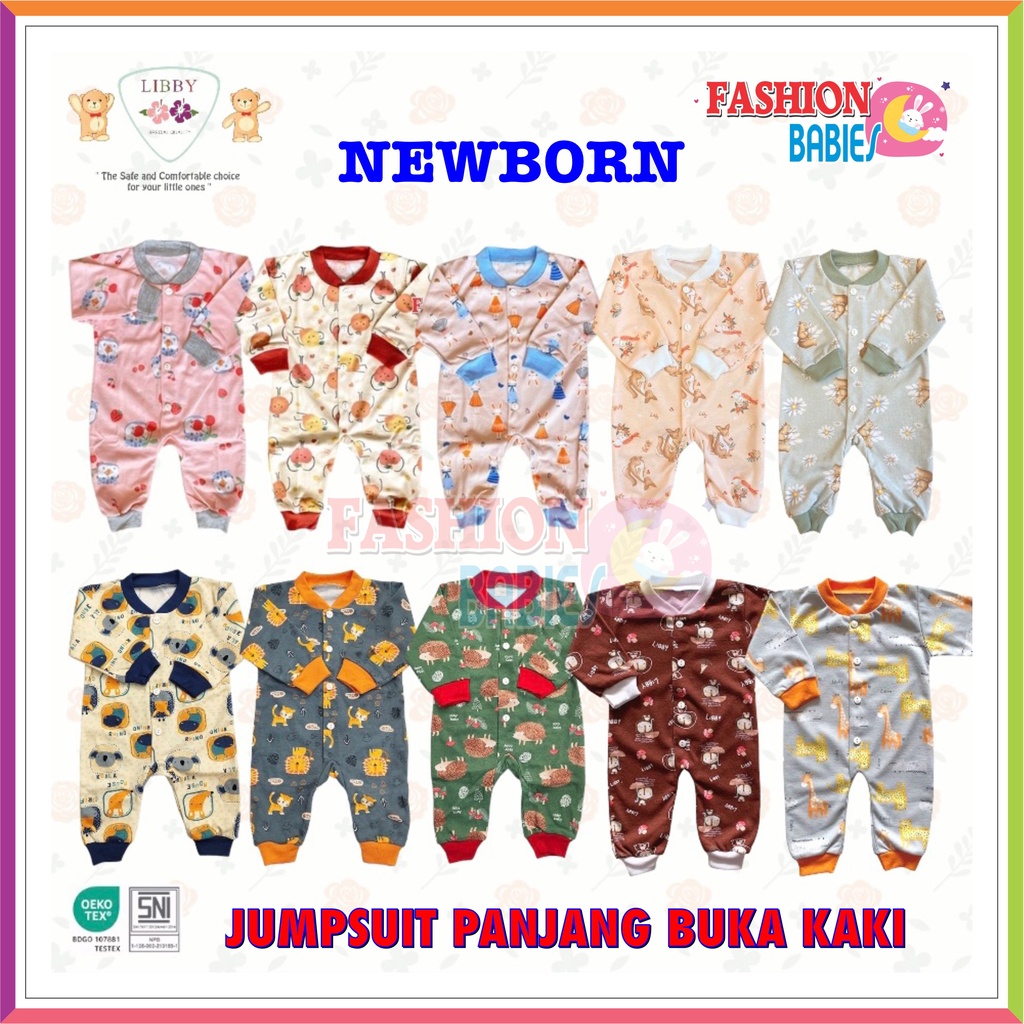 LIBBY SLEEPSUIT MOTIF TERBARU | JUMPER PANJANG BUKA KAKI | BAJU KODOK LIBBY BABY NEWBORN ❤ FASHIONBABIES ❤