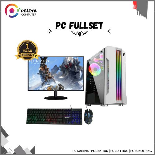 Pc rakitan gaming i5 4590 16gb ddr3 ssd 120gb vga 4gb 730 fulset led 19in wide screen intel komputer computer