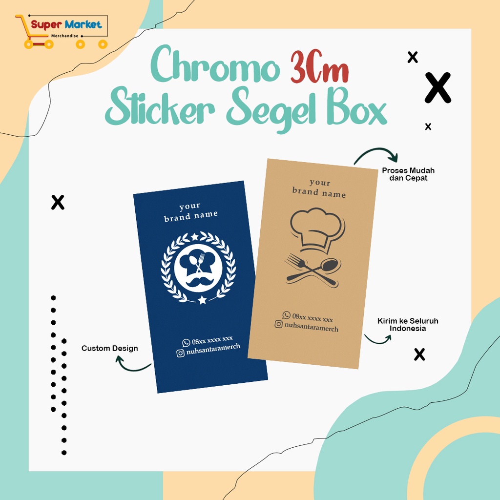 

3CM - Cetak Stiker Segel Box Bahan Chromo Persegi Panjang/ Custom Sticker Logo Label Botol Kemasan Makanan Kue / Custom Stiker Tahlil Kotak / Thank You / Terima Kasih / Label Pengiriman / Toples