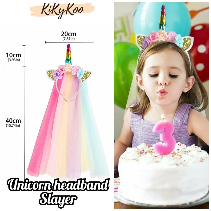Terlaris Bando Unicorn Rainbow Slayer/Bando Veil Anak/ Slayer Veil Anak Unicorn