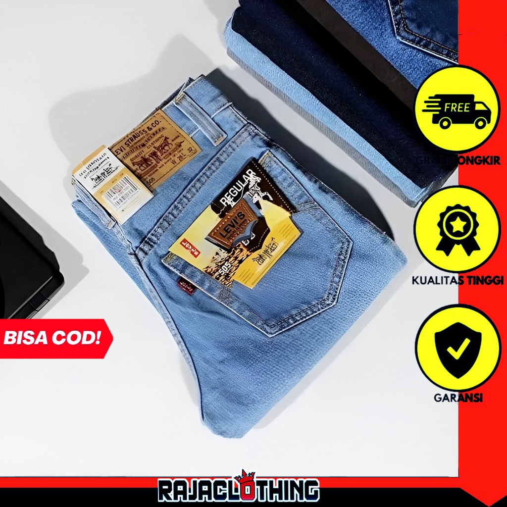 RCL - Celana Jeans LV Bioblits Pria Standar Regular Murah Jeans LV Basic Standar Pria 505 Big Size 28 S/d 38