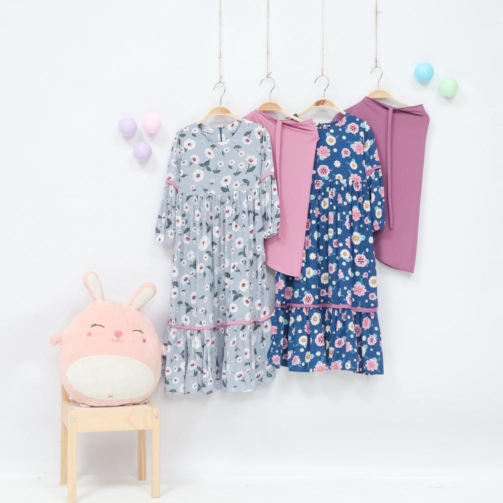 Peachbello Set Gamis Anak Baju Muslim Gamis Rayon Home Dress Anak 4-8th