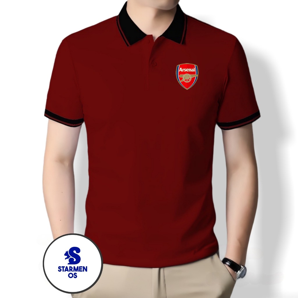 Kaos Wangki Polo Atasan Tshirt Pria Kerah Wangki Big List LOGO ARSENAL