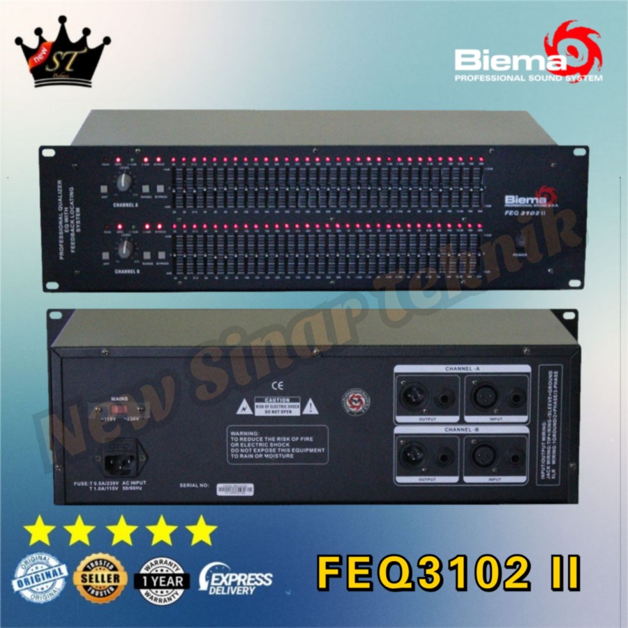 Biema FEQ3102II FEQ3102 FEQ-3102 II Graphic Equalizer 31-band Stereo