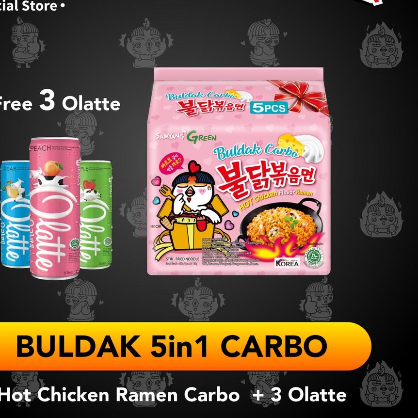 

✸ 5 in 1 Samyang Carbonara + 3 Olatte ♪