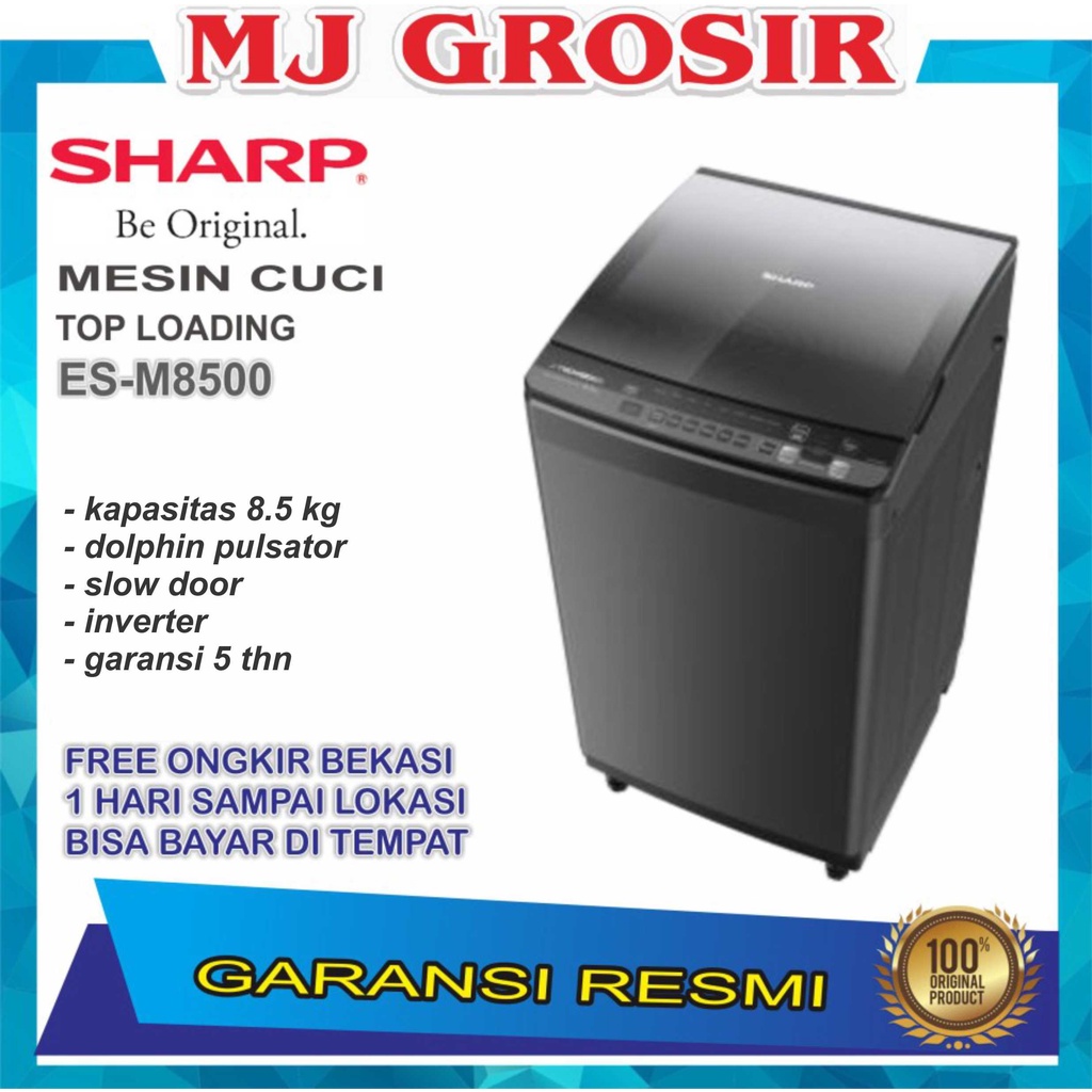 MESIN CUCI 1 TABUNG SHARP ESM 8500 TOP LOADING 8.5 KG ZERO PRE