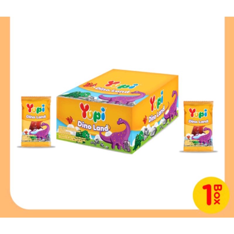 Box - Yupi Jungle Fun Permen Jelly Dino Land Isi 24 Pcs