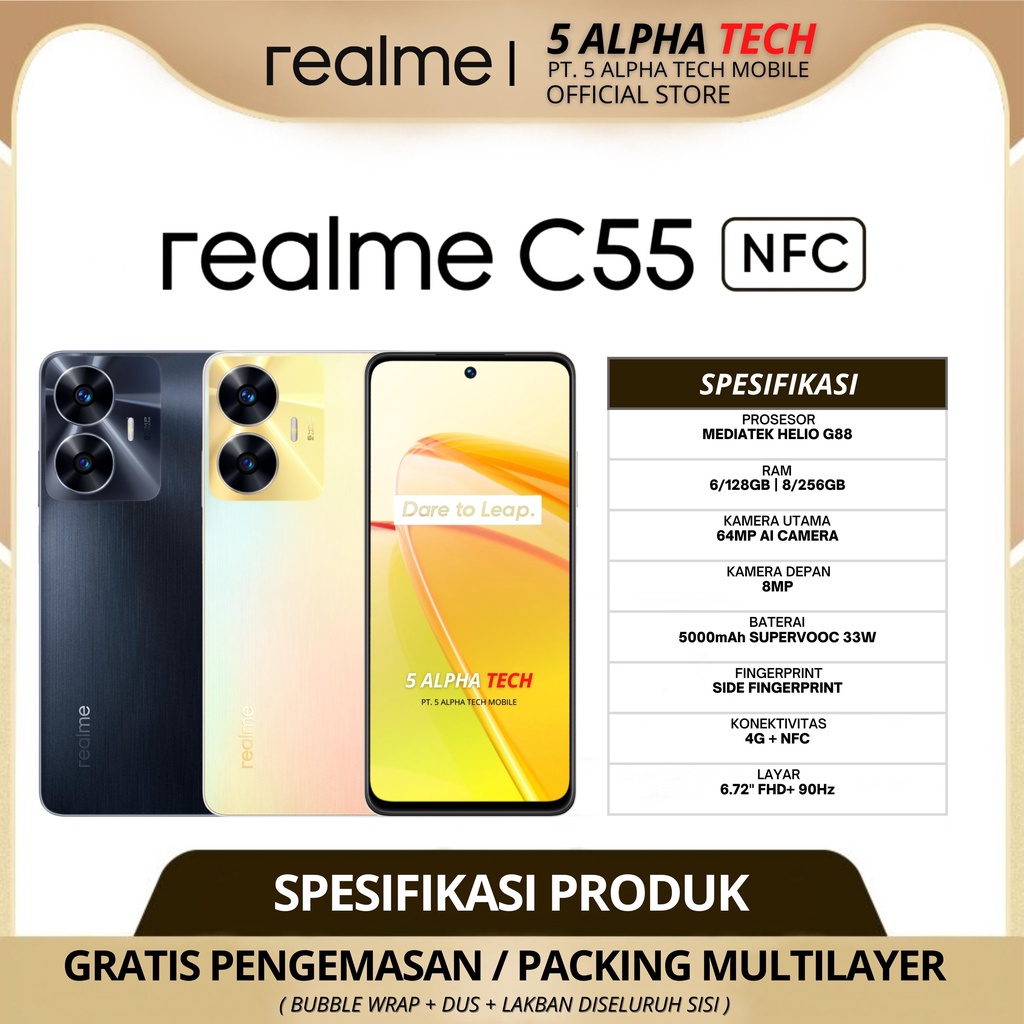 REALME C55 NFC 8/256GB 6/128GB GARANSI RESMI REALME