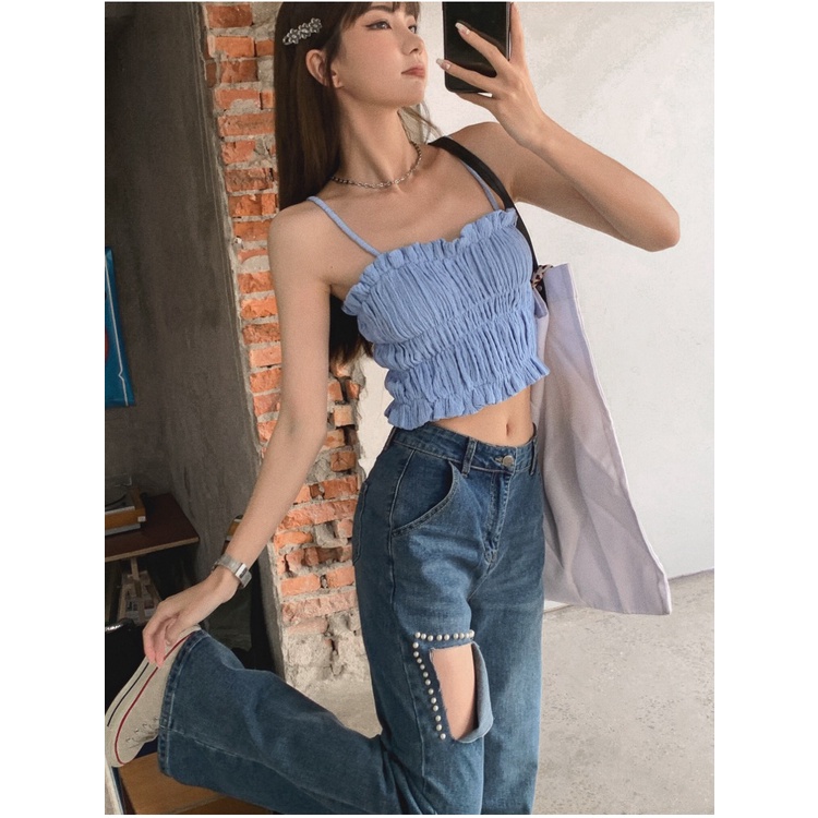 [Premium]Celana Jeans Wanita Sobek Korean Style Highwaist Denim Pants