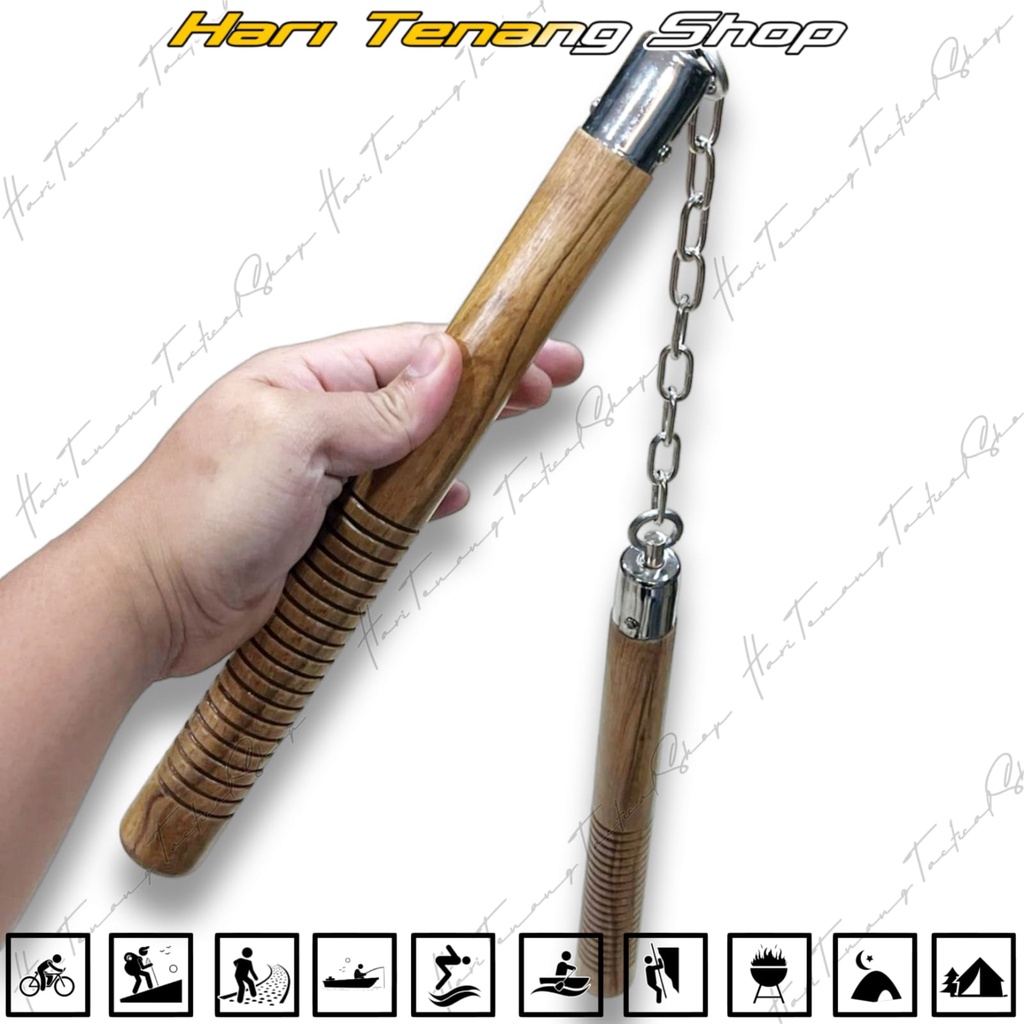 Nunchaku/Double Stik Coklat Kayu Outdoor