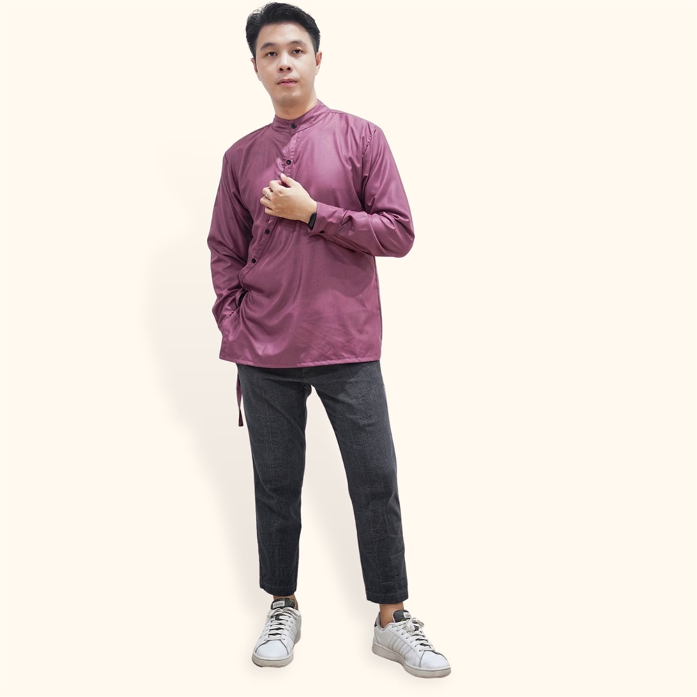 Kemeja koko Casual Lengan Panjang Pria model terbaru variasi kancing - XSHOP Hasan