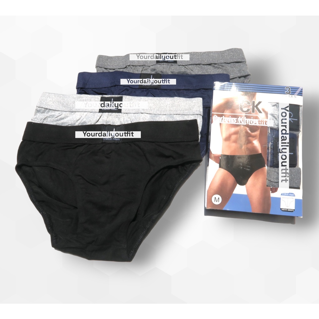 Celana Dalam Pria CD Brief Katun (1 Box Isi 3 Pcs) / CD segitiga Laki / CD Brief Cowok Murah