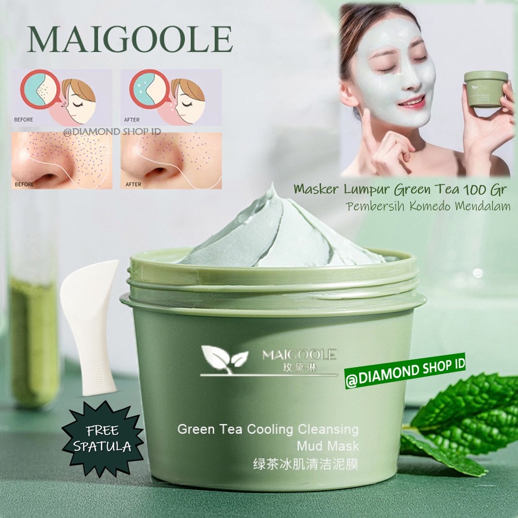 Maigoole Green Tea Clay Mask Masker Wajah Green Tea Pore Clean Clay Mask - 100gr