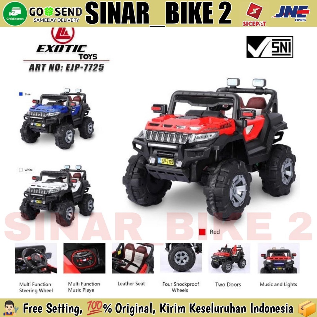 Mobil Mobilan Aki EXOTIC EJP 7725 JEEP Remote Control Mainan Anak