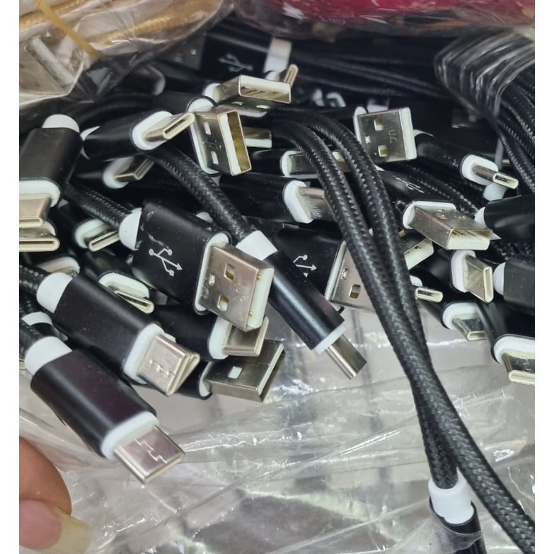 Kabel data MICROFIBER 30Cm Powerbank Micro USB / USB Type C Android/ Kain NYLON For IPhone /Kabel Data Isi Daya Cepat NirkabeI Samsung Vivo Oppo Xiaomi Redmi realme Infinix Support All type charger - Casan - cassan - Ca San/Semua Jenis Kecil Colokan Besar