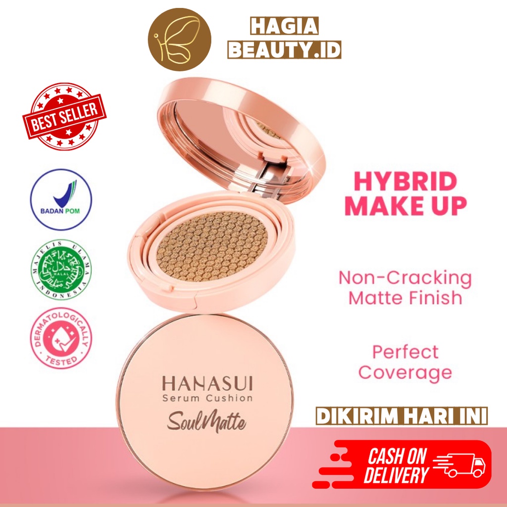 BISA COD - HANASUI Serum Cushion Indonesia / Make Up Cleansing Water Remover Setting Spray