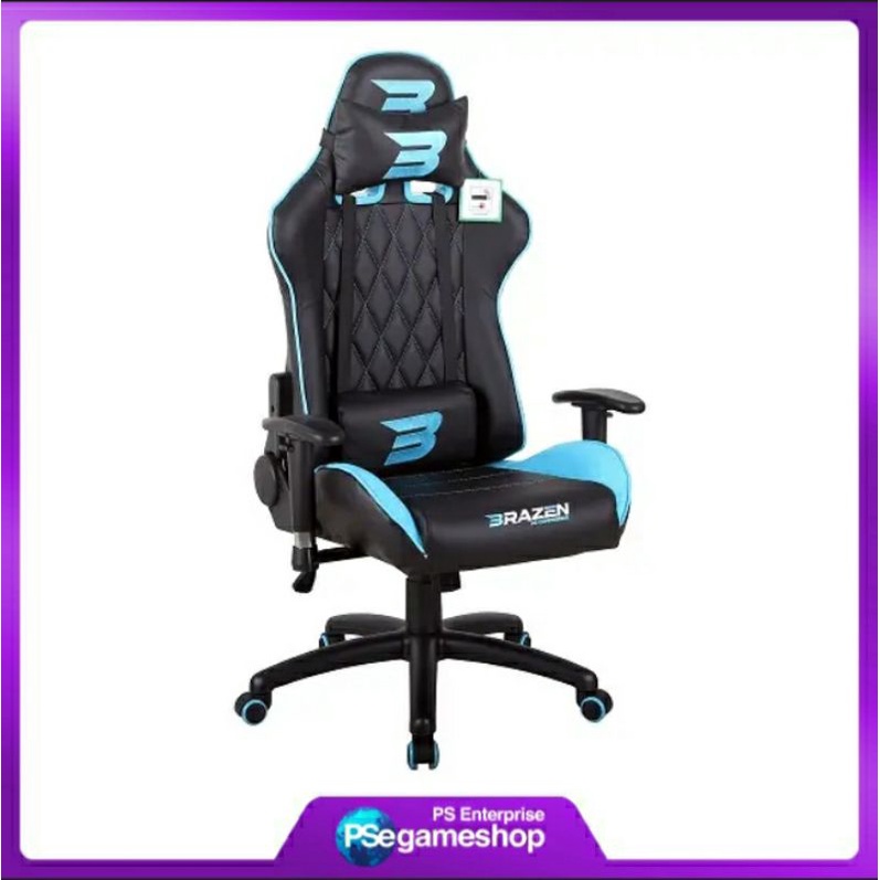 BRAZEN Phantom Elite PC Gaming Chair – Blue