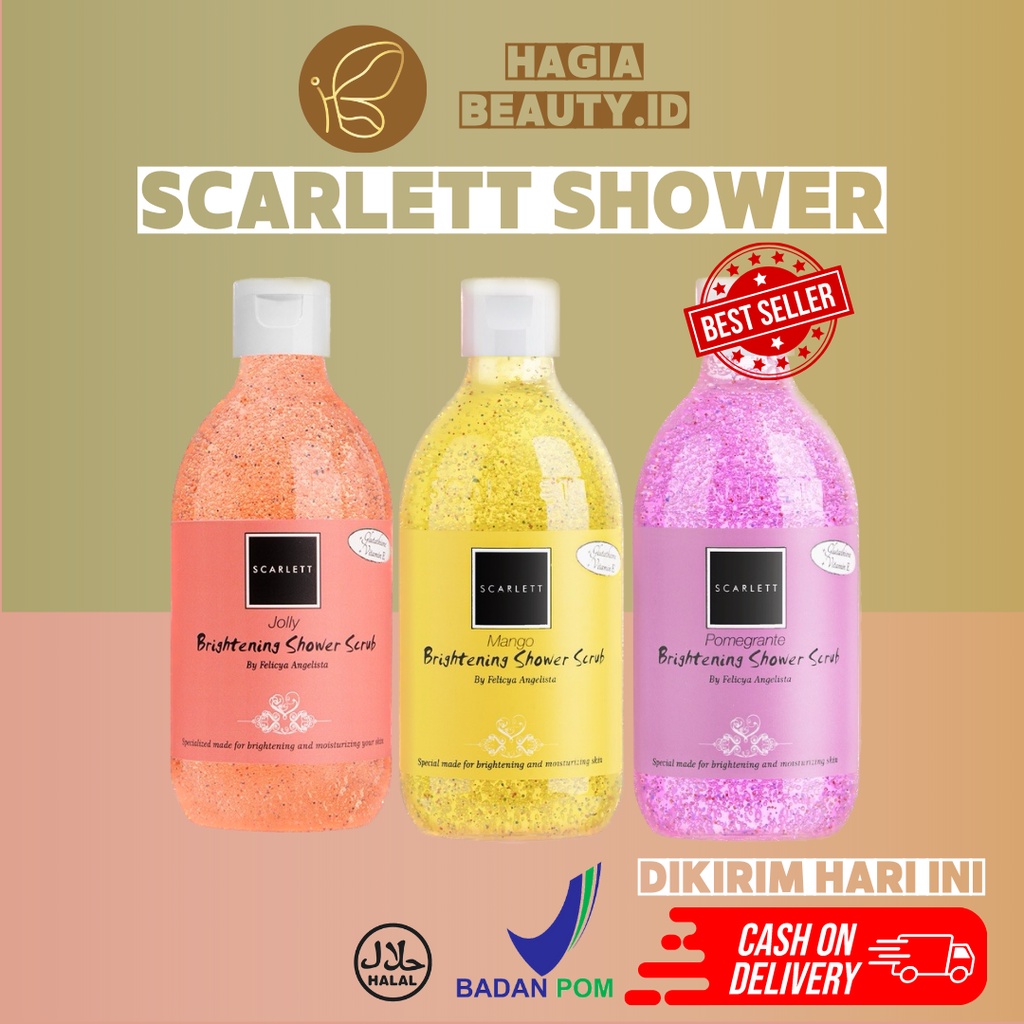 (ORI) SCARLETT WHITENING BODY SCRUB SHOWER - SABUN  BADAN