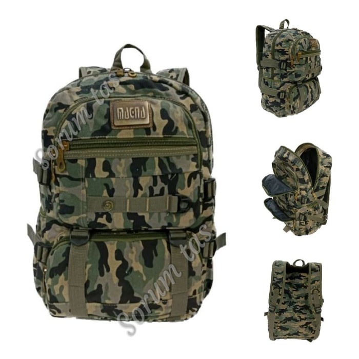 Tas Ransel Pria Magna backpack ransel Military Bx02 original tas pria kanvas - Hijau Army(S9Z9) tas 