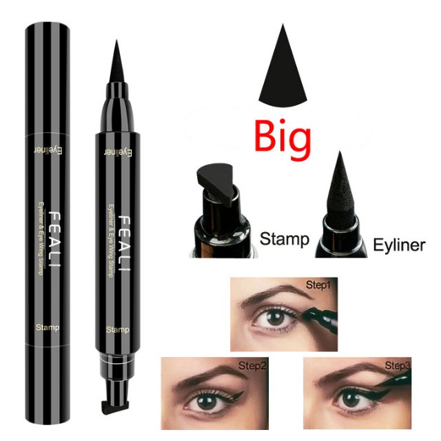 FEALI Eyeliner Waterproof Liquid - Duo Eyeliner Wing With Stamp 2in1