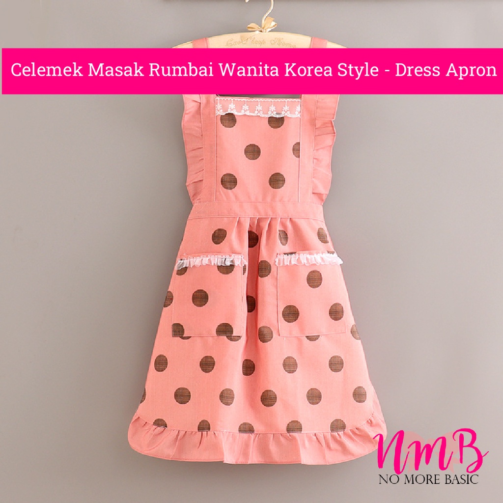 Celemek masak rumbai wanita korea style - Dress Apron