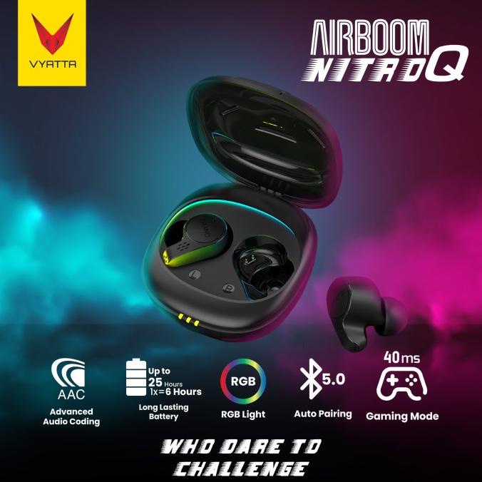 VYATTA AIRBOOM NITRO Q TWS BLUETOOTH HEADSET GAMING 40MS RGB LED