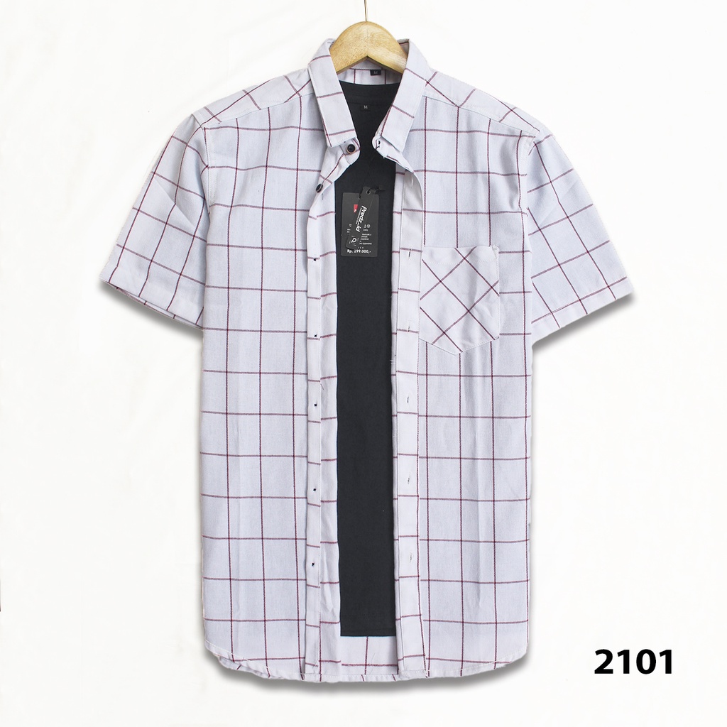 Kemeja Flanel Lengan Pendek Pria Kemeja Flanel Pria Lengan Pendek Kemeja Lengan Pendek Merah