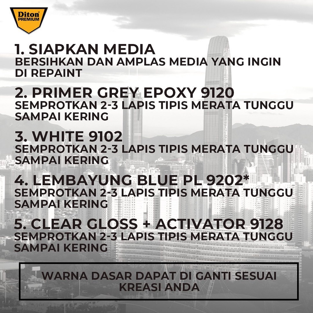 Cat Semprot DITON PREMIUM - Lembayung Blue PL 9202*-1