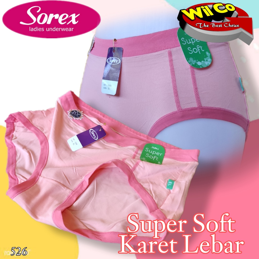 K526T - [DIJUAL PER 3 Pcs] CELANA DALAM WANITA PAKAIAN WANITA PAKAIAN DALAM SOREX IMPORT SIZE M - XXL MULTYCOLLOR