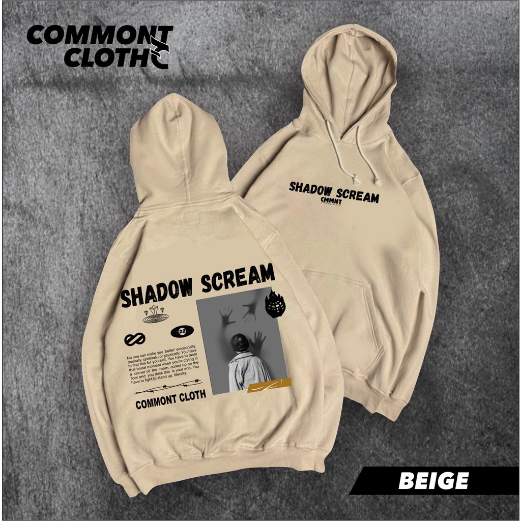 COMMONCLOTH - HOODIE PRIA SHANDOW SCREAM HITAM HOODIE DISTRO PREMIUM QUALITY ORIGINAL BANDUNG HOODIE FLECEE SIZE M L XL