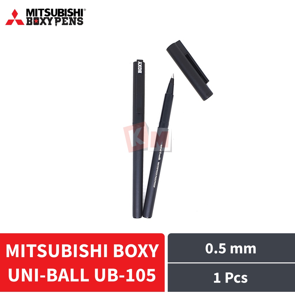 Pulpen Ballpoint Pena Mitsubishi Boxy Uni-Ball Uniball UB-105 0.5 mm Hitam / Biru / Merah