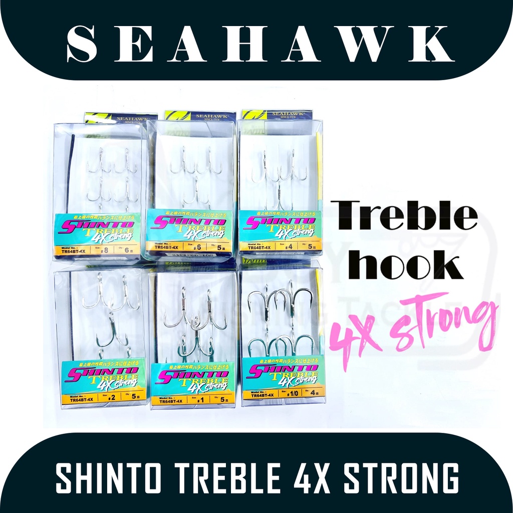 Treble Hook Merk Seahawk Shinto Treble 4X Strong (Tanto)