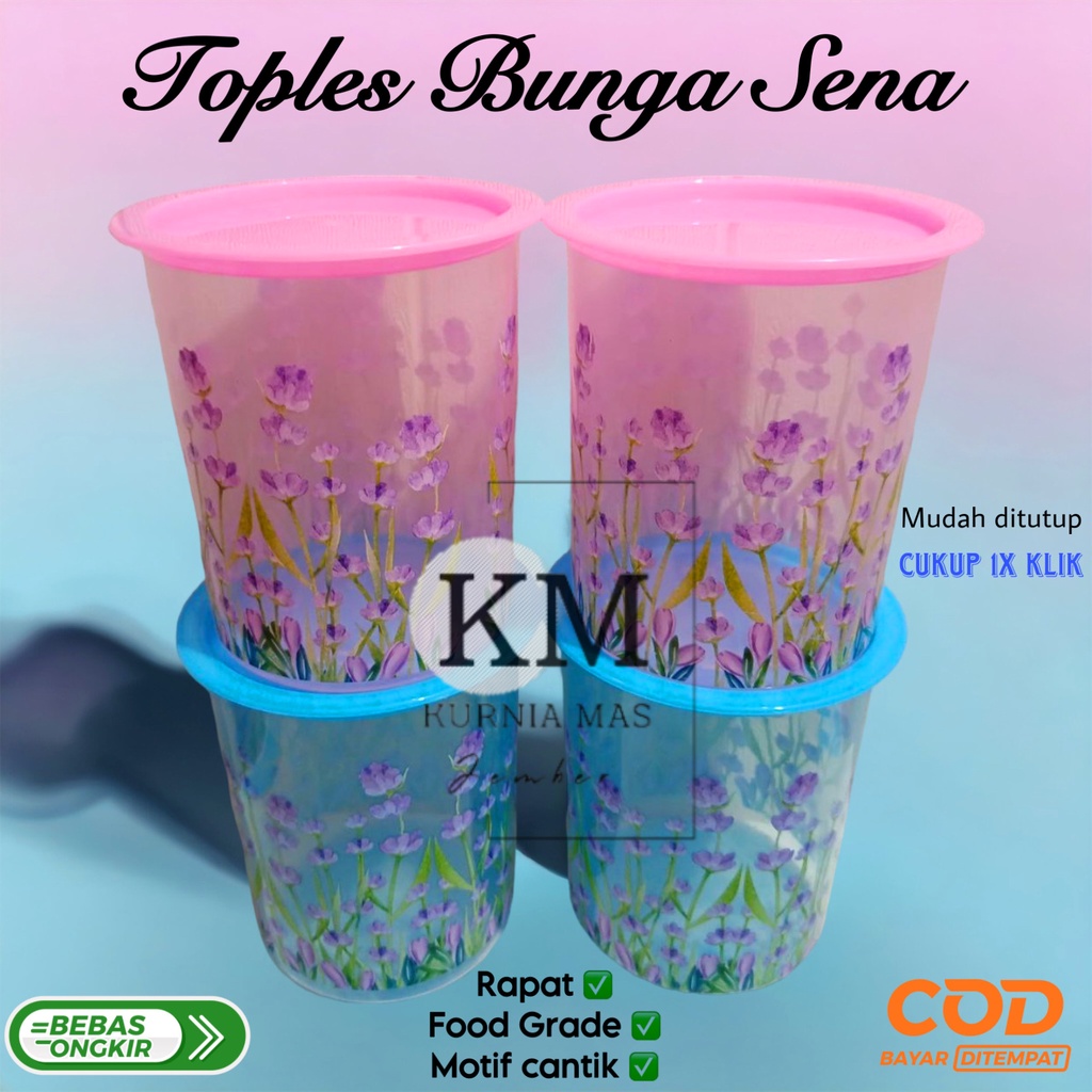 Toples Plastik Motif Bunga SENA Toples Kue Lebaran Karakter