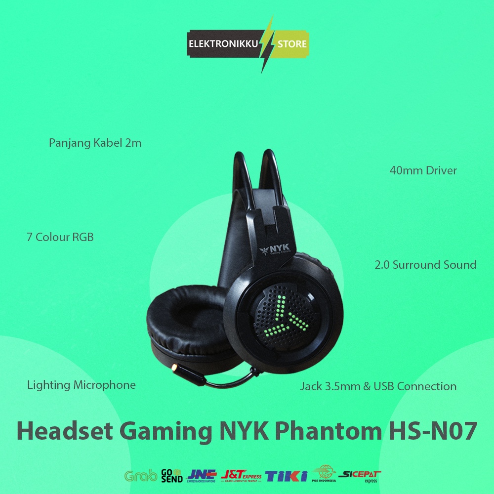 Headset NYK Nemesis Phantom HS-N07 Gaming Headphone Komputer PC Laptop HP