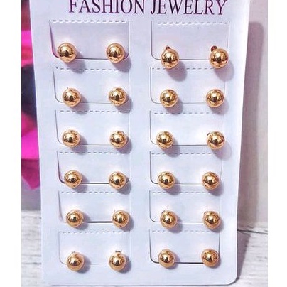 Anting Xuping Bulat polos Simple gold91