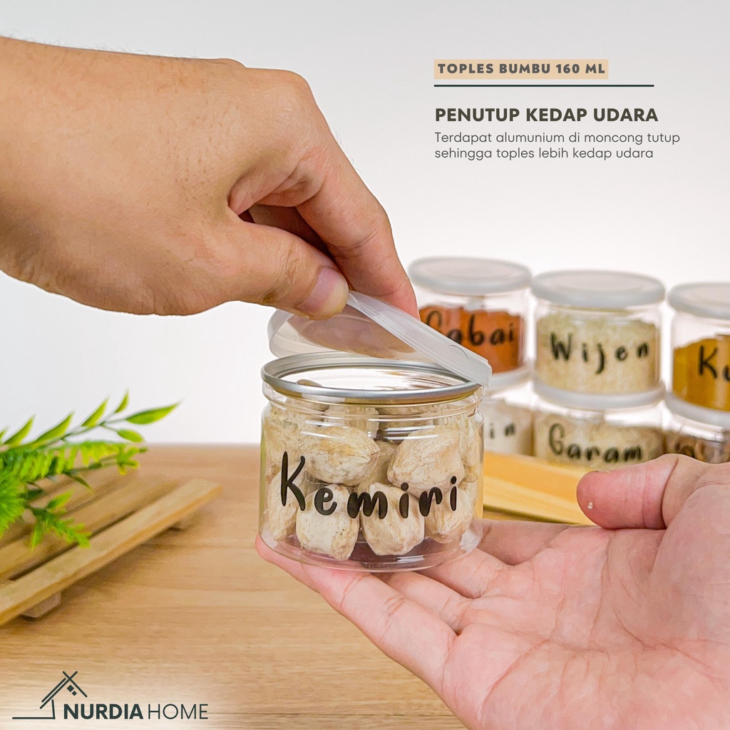 Toples Bumbu Dapur Mini 160 ml Nurdia Home (Tempat bumbu dapur / Wadah bumbu dapur / Botol bumbu) - J07