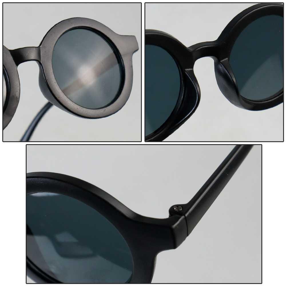 Kacamata Hitam Anak Anti UV Round Vintage Style - WF52 - Black