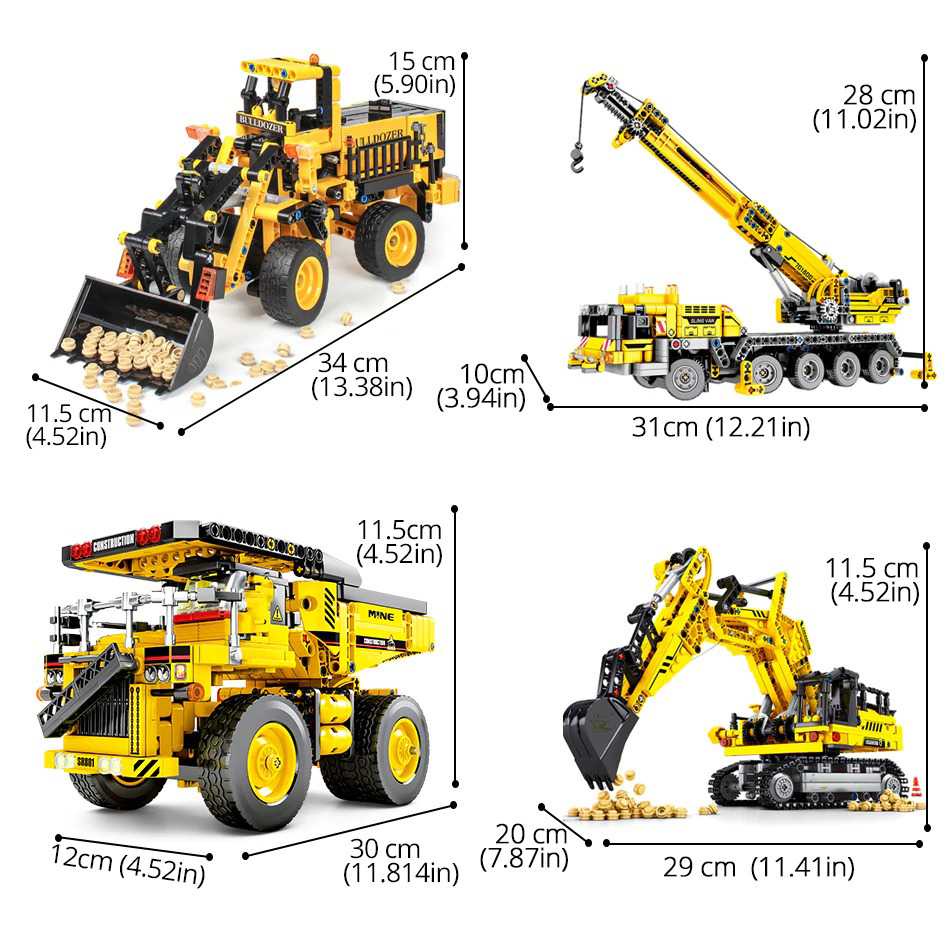 Sembo Building Blocks Mainan Mobil Mobilan Anak Engineering Bulldozer 841PCS - 701802