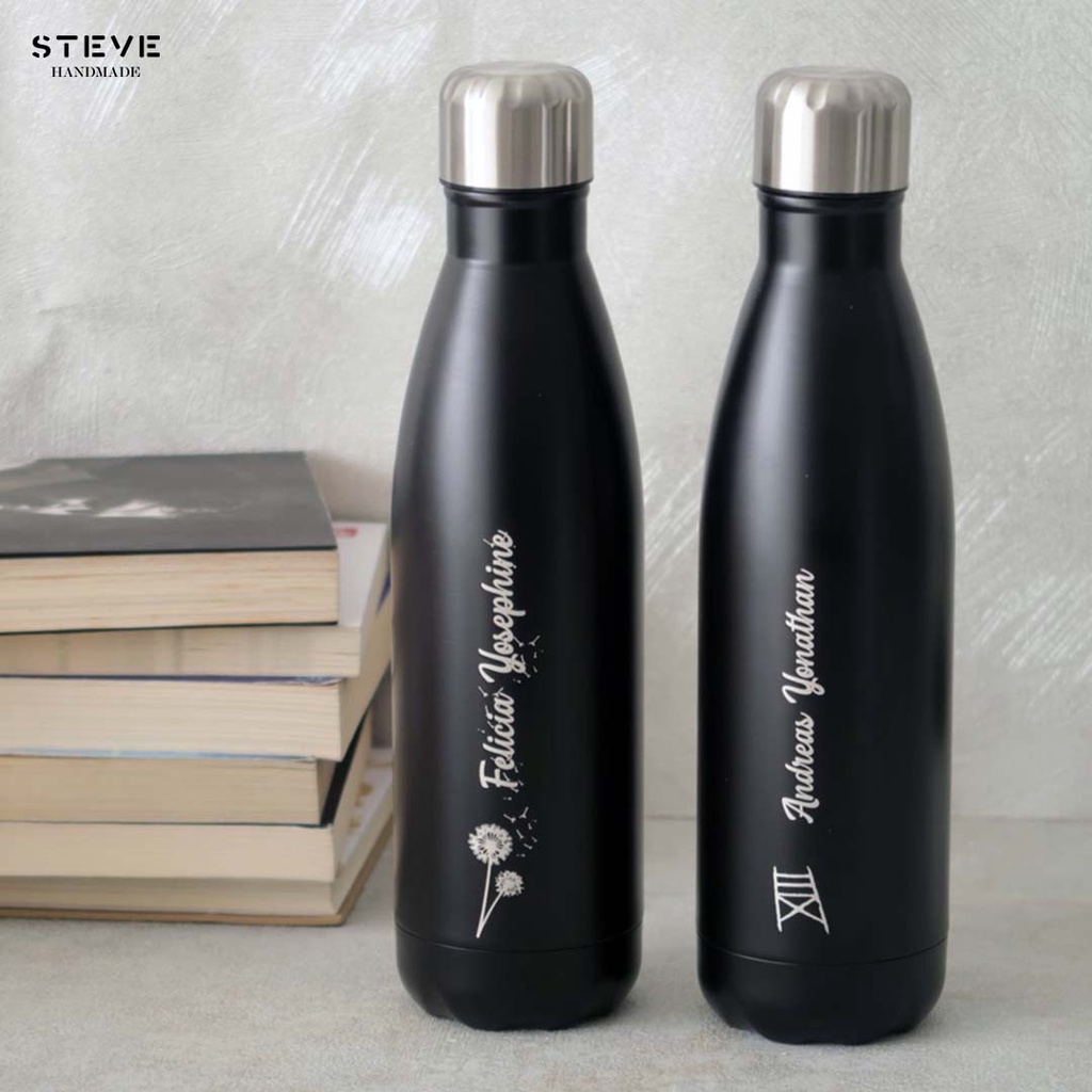 Botol minum stainless termos vacuum tumbler travel mug TM0317 Black