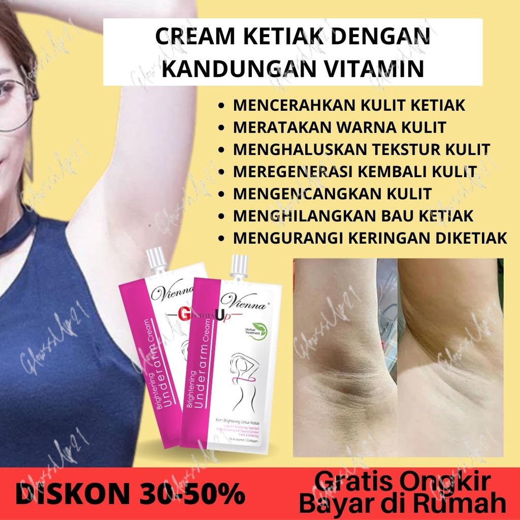 VIENNA BRIGHTENING UNDERARM CREAM 30ML SACHET - CREAM PEMUTIH KETIAK