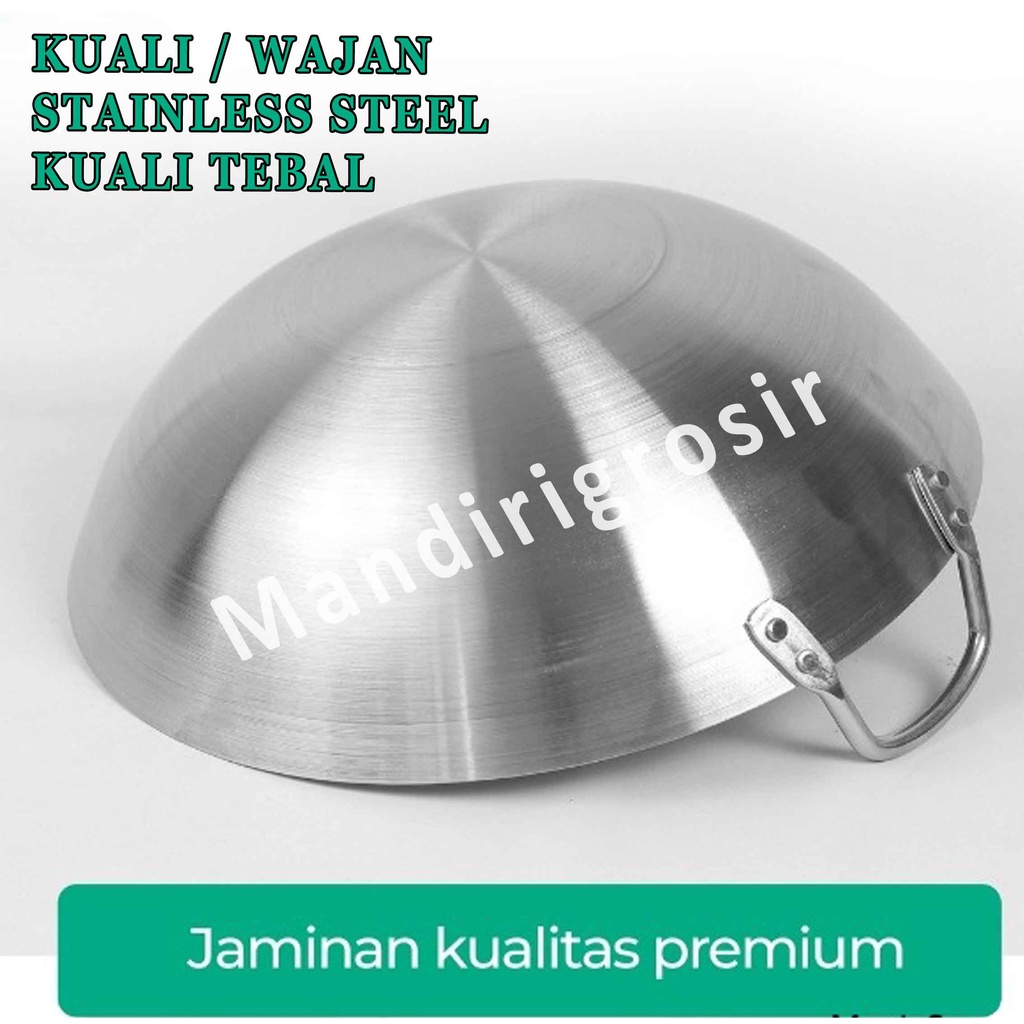 Wajan Tebal* Kuali Stainless* Penggorengan Masak* Anti Lengket Serbaguna