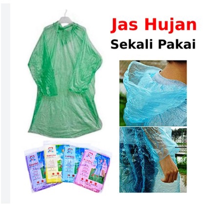 𝟐 𝐩𝐜𝐬 Jas Hujan Kresek | Jas Hujan Plastik Sekali Pakai