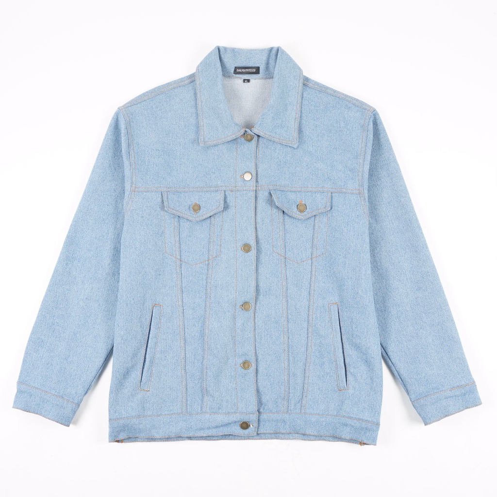 Daily Outfits Jaket Jeans Denim Pria Washed Jeans Biru Unisex Bigsize Unisex Premium Quality