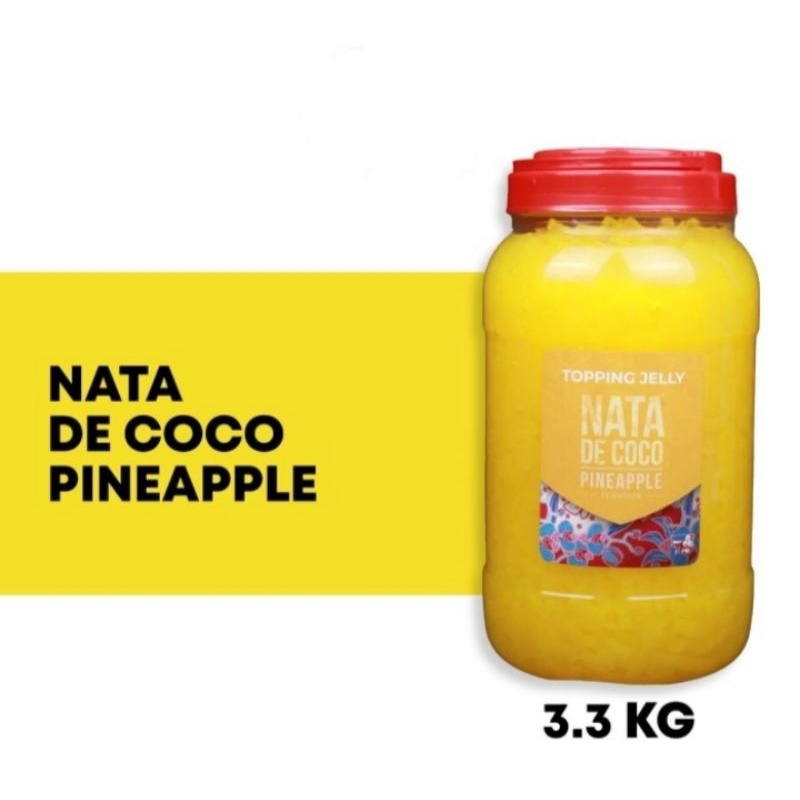 

topping jelly nata de Coco original nanas 3,3 kg premium merk itpin jelly kenyal drink