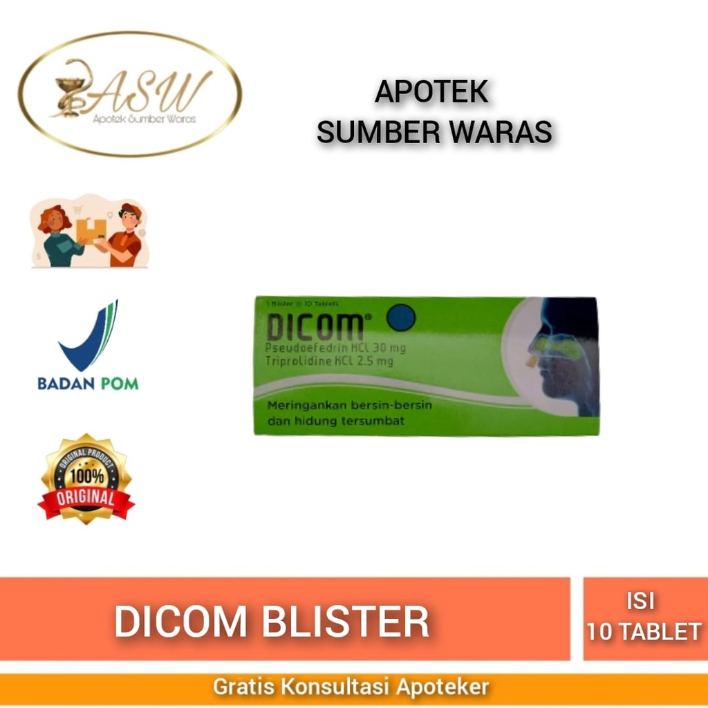 DICOM TABLET STRIP ISI 10 TABLET / OBAT BATUK PILEK