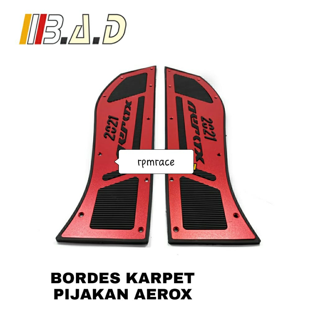 Bordes Karpet Pijakan Aerox 155 Connected 2021 Full Aluminium BAD