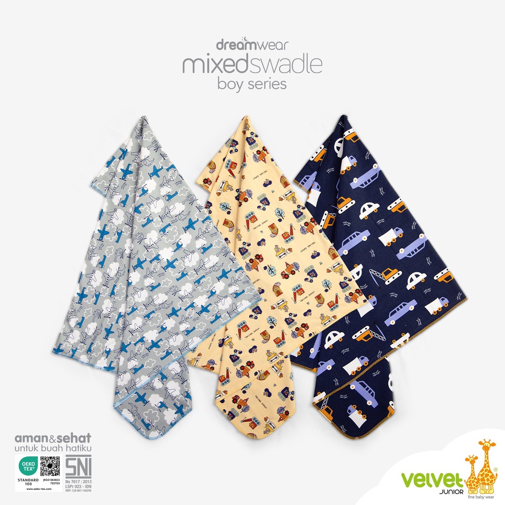 Bedong Velvet Junior (3 pcs)