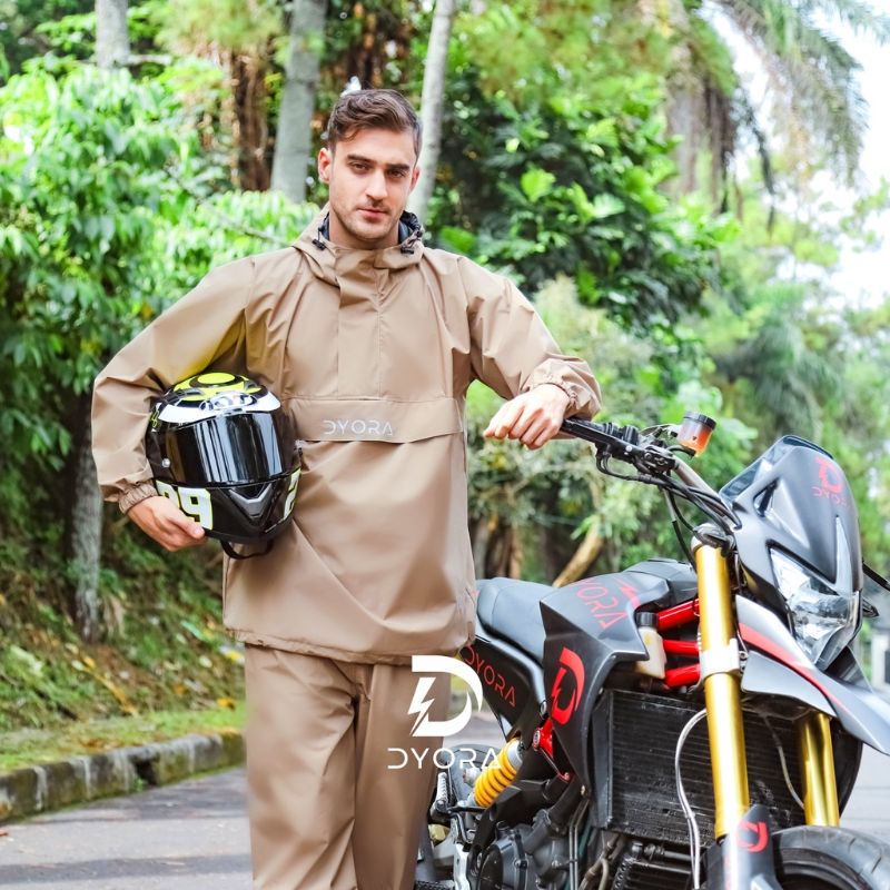 Raincoat DYORA Aussie Series Brown Jas Hujan Pria Wanita Jas Hujan Saku Kangguru