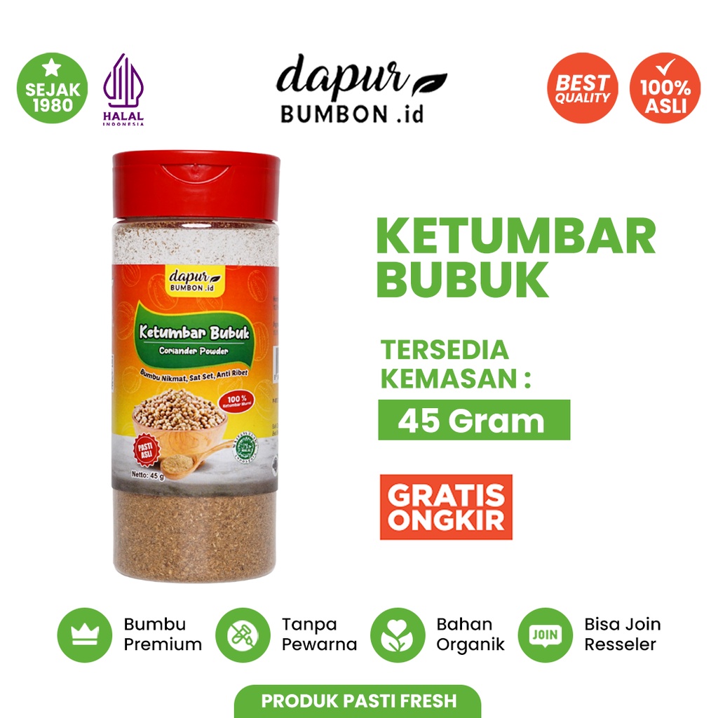 

Ketumbar Bubuk Tumbar Super Botol 45 Gram Bumbu Dapur Ground Corriander Powder 100% Original Rempah Masakan Asli Tanpa Campuran Berkualitas